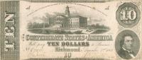 p52a from Confederate States of America: 10 Dollars from 1862